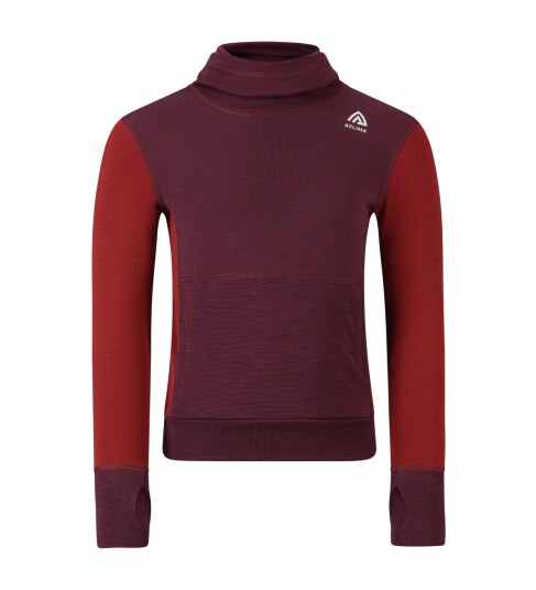 Aclima WarmWool Hood Sweater Barn Fig Red Dahlia 100 Aclima WarmWool Hood Sweater Barn Fig Red Dahlia 100