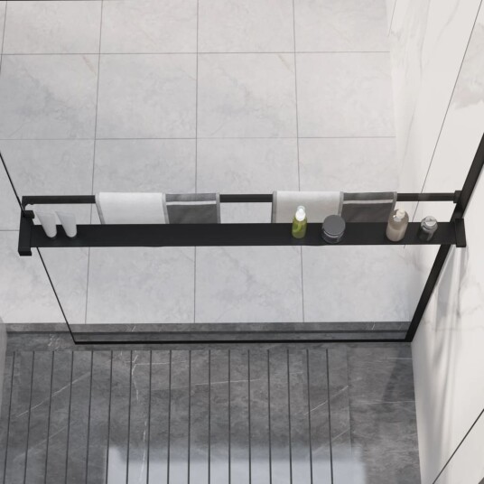vidaXL Dusjhylle for dusjvegg svart 100 cm aluminium