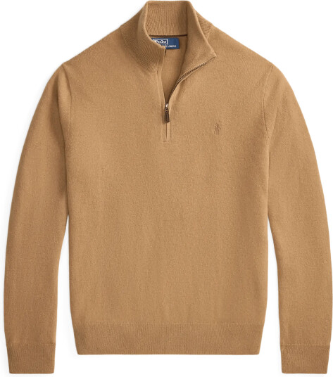 Polo Ralph Lauren Wool Quarter Zip Sweater Brown XL