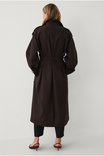Ellos Collection Trenchcoat med knytbart belte Brun