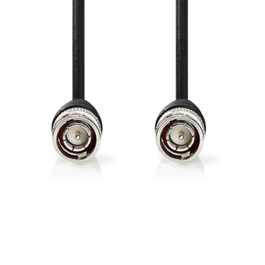 Nedis BNC Video Cable Han Nikkel Belagt 75 Ohm 5.00 M Rund PVC Sort Label