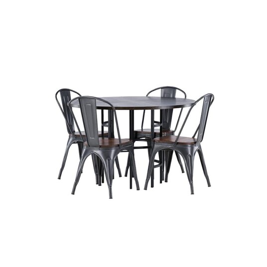 Venture Home Spisegruppe Venture Home Copenhagen Ø 115 cm med 4 Tempe Stoler GR23207