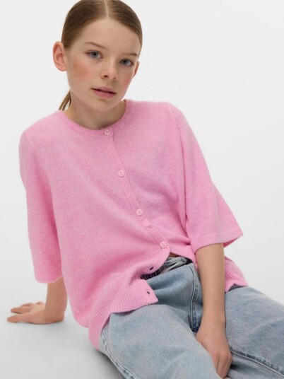Vero Moda Girl Doffy kortermet cardigan med knapper  rosa (146/152)