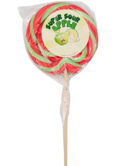 Super Sour Apple Lollipop   Stor Kjærlighet på Pinne med Kjempesur Eplesmak 75 gram