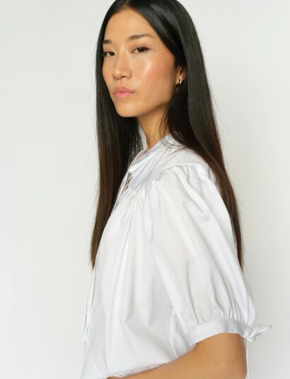 MOS MOSH Mmtarima Ss Cotton Blouse   White   XL