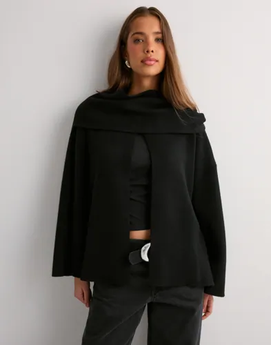 Neo Noir   Svart   Wals Knit Scarf Blouse