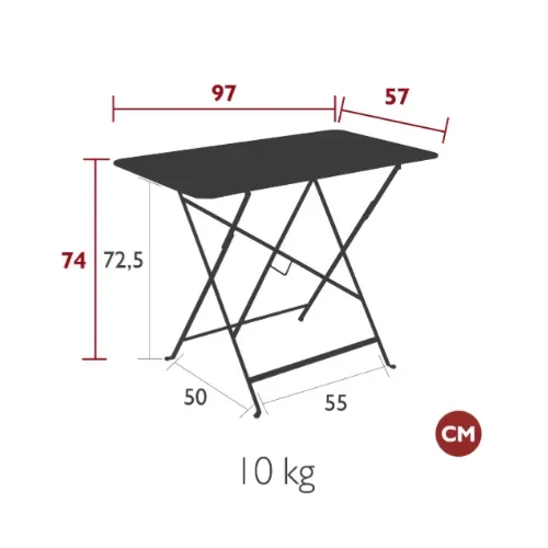 Fermob Bistro bord 97 x 57 cm Chili