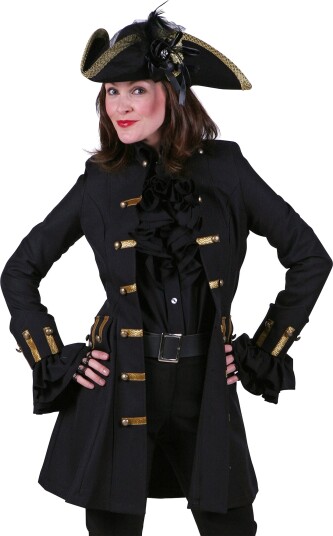 Thetru B.v. Piratkåpe Dame Svart Deluxe Large 1857-0100-000L