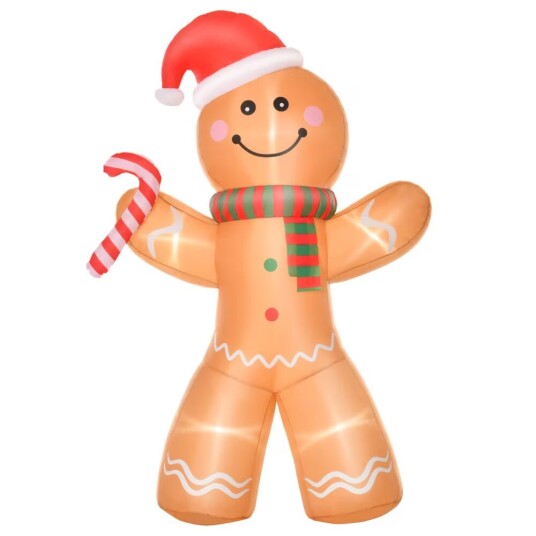 Northio Oppblåsbar Gingerbread Man 2,4M Julepynt Med Lys Automatisk Oppblåsing Værbestandig Polyesterstoff Gul 170 X 65 240 Cm Northio Oppblåsbar Gingerbread Man 2,4M Julepynt Med Lys Automatisk Oppblåsing Værbestandig Polyesterstoff Gul 170 X 65 240 Cm