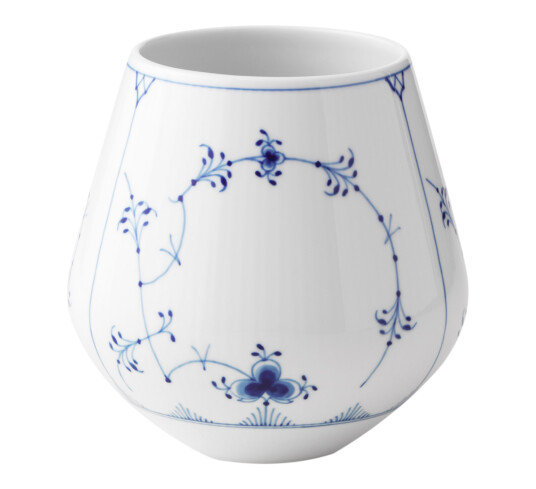 Royal Copenhagen Musselmalt Riflet vase 15 cm