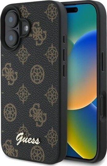 GUESS Peony Script MagSafe iPhone 16 Plus Case - Black