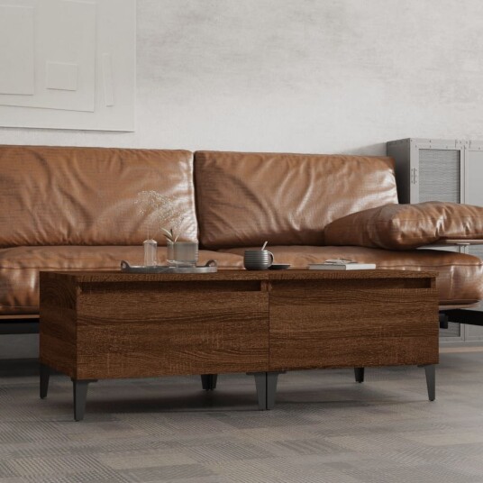 Sidebord 2 stk brun eik 50x46x35 cm konstruert tre 8720845668761