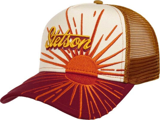 Stetson Rising Sun Trucker Cap Orange/Red OSFA Stetson Rising Sun Trucker Cap Orange/Red OSFA