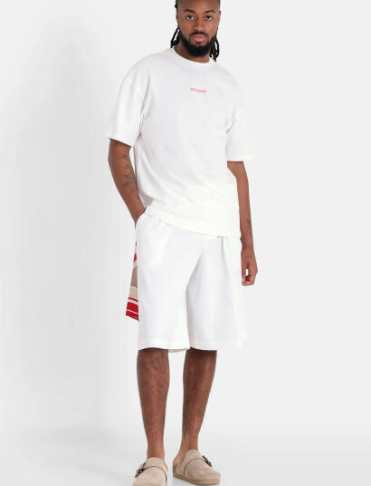 SIXTH JUNE Loose Fit Tailored Shorts - White - XL 64 cm