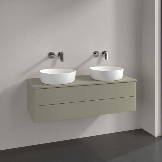Villeroy & Boch Antao Servantskap med 2 skuffer 120x50x36 cm m/lys Steingrå Matt