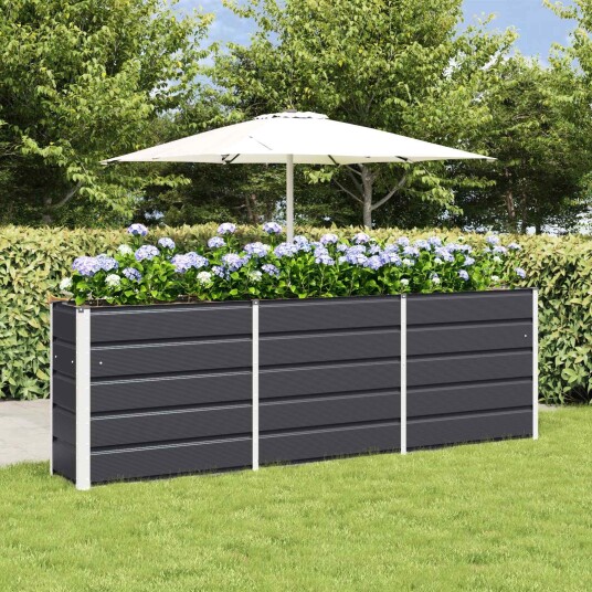 vidaXL Plantekassed Antrasitt 240 x 40 x 75 cm Stål