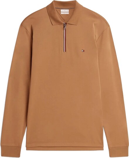 Tommy Hilfiger L/S Liquid Cotton Zip Reg Brown S