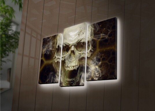 Dekorativ Canvasbilde LED belysning 3 Deler Flerfarget