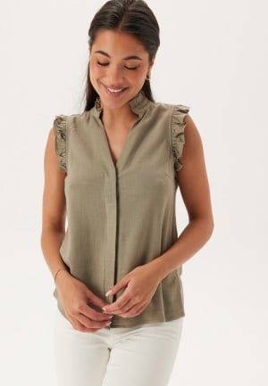 SELECTED FEMME Slfviva Sl Sun Ruffle Top Vetiver 44
