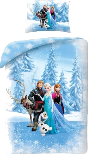 Disney Frost Sengetøy Med Elsa Anna Kristoff Olaf & Sven