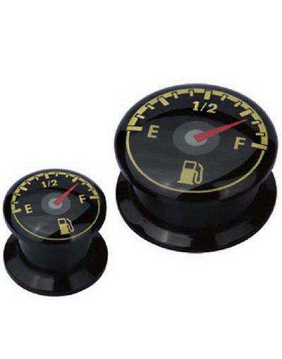 Fuel Indicator Svart Piercing Plugg 18 mm