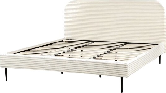 Seng med lamellramme Flayat Hvit Svart 180x200 cm