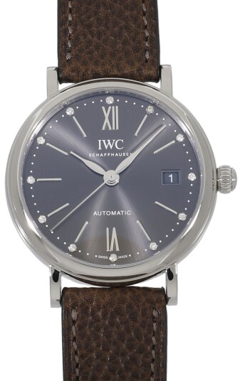 IWC Dameklokke IW458603 Portofino Grå/Lær Ø37 mm