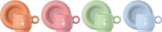 Bialetti Mercato Della Frutta espressokopp 7 cl med fat 4 stk Bialetti Mercato Della Frutta espressokopp 7 cl med fat 4 stk