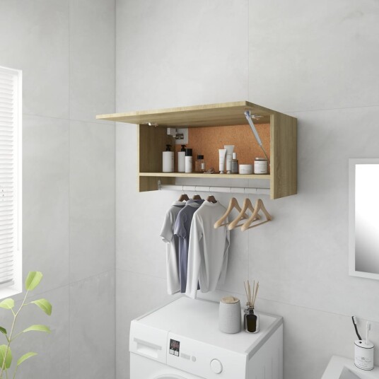 vidaXL Garderobe sonoma eik 70x32,5x35 cm sponplate