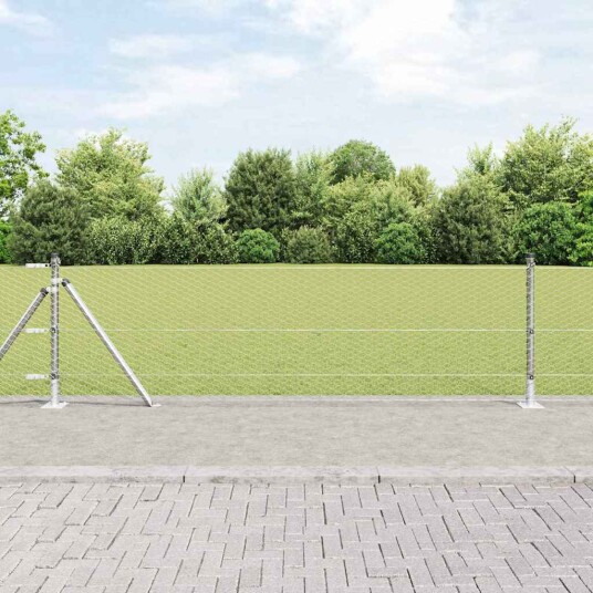 Gjerde med innlegg. sølv 0.6 x 10 m PVC belagt stål