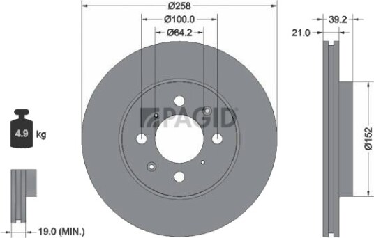 PAGID 54659NC Bremseskive
