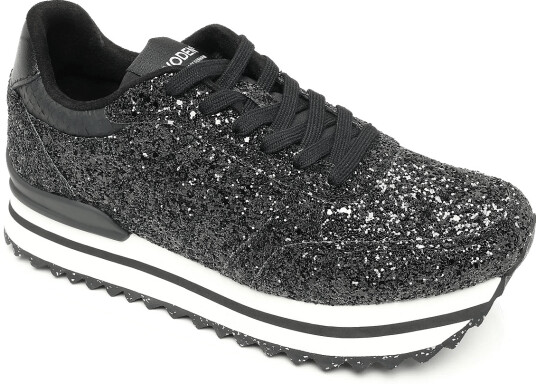 WODEN Ronja Plateau Glitter Black 41