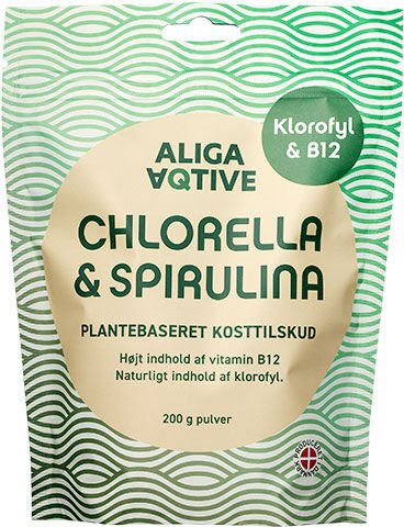 ALIGA AQTIVE Chlorella & Spirulina pulver - 200 g
