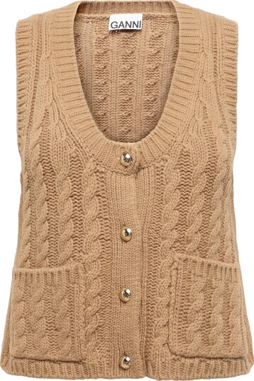 Ganni Wool Vest Brown L