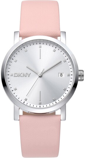 DKNY Dameklokke DK1L036L0015 Soho Midi Sølvfarget/Lær Ø34 mm