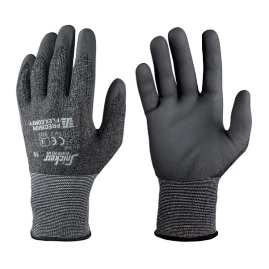 Snickers Workwear 9323 Precision Flex Comfy Hanske svart / stålgrå 7 Klær