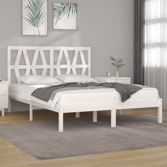 vidaXL Sengeramme hvit heltre furu 150x200 cm 5FT King Size 8720287027546