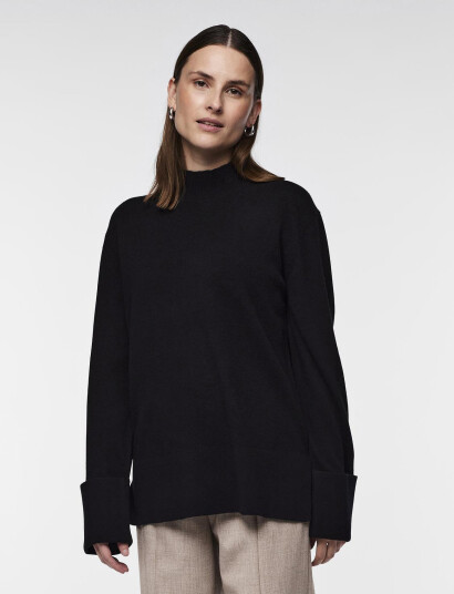 YAS Yasemilie Highneck Knit Pullover S. Noos - Black - L YAS Yasemilie Highneck Knit Pullover S. Noos - Black - L