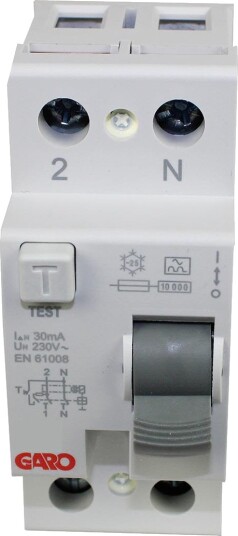Garo 110095 Jordfeilbryter 30 mA 2 polet 10 kA 80A Stikkontakter & kabler