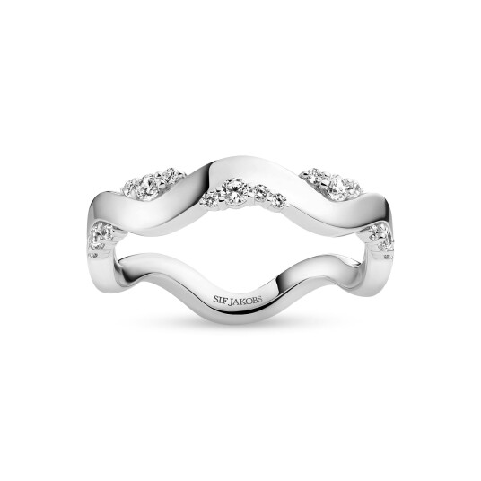 Sif Jakobs Jewellery Ellera Waves Altro Ring Sølv farge Hvit 50.0 Eurosize