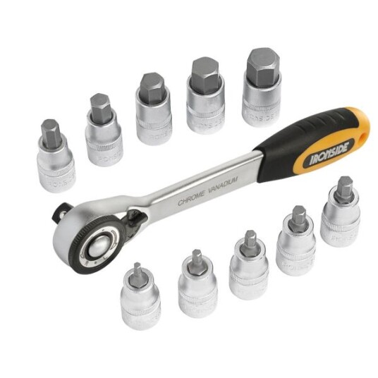 Ironside 102338 Skrallenøkkelsett 1/2", 11 deler, Håndverktøy