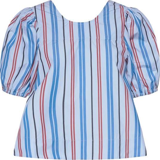Ganni | Stripe Cotton Open Back Top | 32