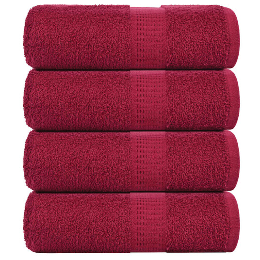 Vaskehåndklær FROGN 4 stk burgunder 30x30 cm 360 gsm Vaskehåndklær FROGN 4 stk burgunder 30x30 cm 360 gsm