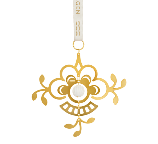 Royal Copenhagen   Juleornament blomst 10 cm forgylt