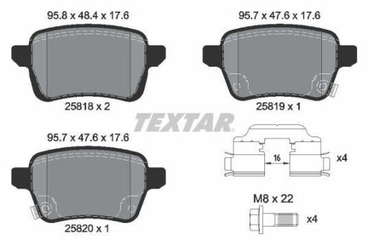 Bremseklosser TEXTAR 2581802 Bremseklosser TEXTAR 2581802