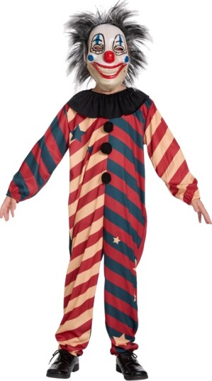 Circus Clown Kostyme 7–8 år 120–130cm