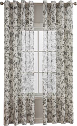 36 tommers draperte kjøkken gardiner semi transparent korte kafé gardiner gardiner botanisk trykk små vindusgardiner
