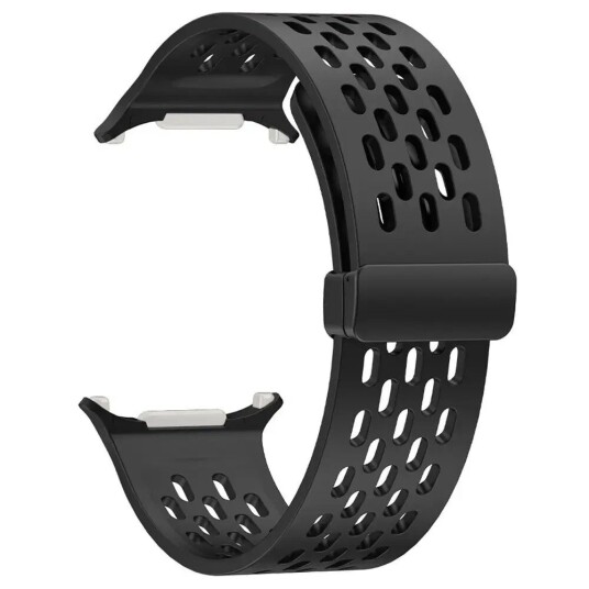 INCOVER Samsung Galaxy Watch Ultra (47 mm) Silikonbånd med Hull og Magnetisk Spenne - Svart INCOVER Samsung Galaxy Watch Ultra (47 mm) Silikonbånd med Hull og Magnetisk Spenne - Svart