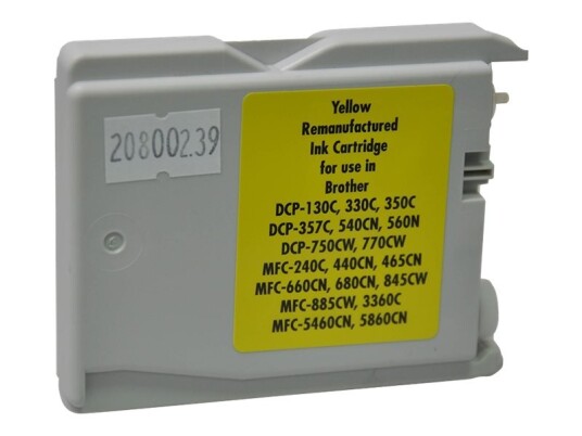 V7 - Gul - Kompatibel - Oem - Gjenfabrikert - Blekkpatron - For Brother Dcp-350 353 357 560 750 770 Mfc-3360 465 5460 5860 660 680 845 885