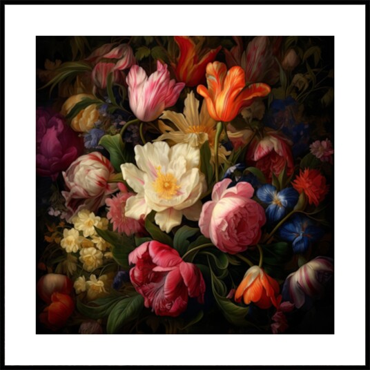 Vibrant Floral Bouquet Plakat / 100x100